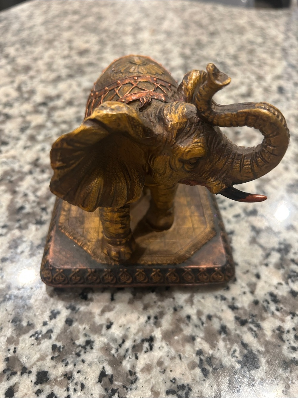 Gold Elephant Figurine Decorative Accent